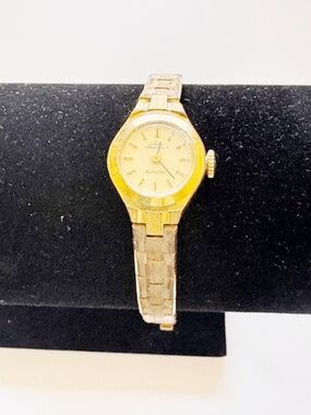 Vintage Jules Jurgensen Ladies Mechanical Watch Gold Tone Petite 17mm Wind Up